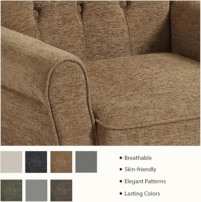Lumibee High Back Accent Chair,Upholstered Wingback Armchair with Solid Wood Legs for Small Spaces,Comfy Single Sofa Chair for Living Room,Bedroom,Office-Gray