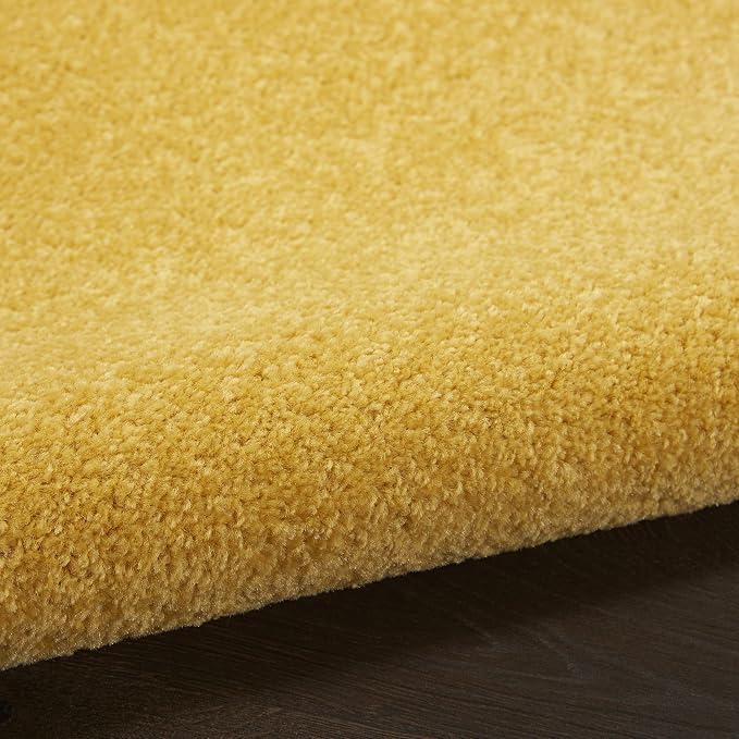 Nourison Home Nourison Essentials Yellow 8' x Round Area Rug - Easy Clean, Non Shedding, Bed Room, Living Room, Dining Room, Kitchen (8' x Round)