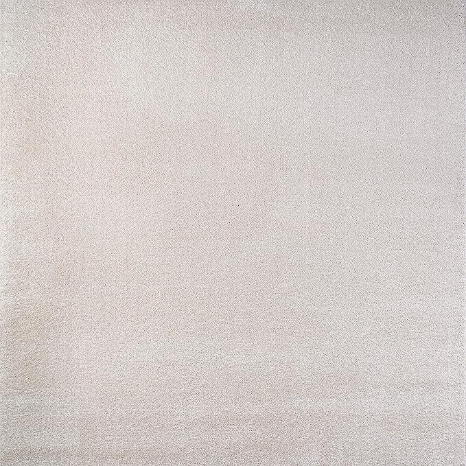 JONATHAN Y Haze Solid Low-Pile Ivory 5x5 Square Indoor Area Rug, Coastal,Bohemian,Minimalist,Classic, Easy-Cleaning for Living Room,Bedroom,Kitchen,Pet Friendly,Non-Shedding (SEU100D-5SQ)