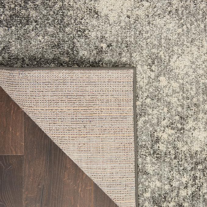 Nourison Home Passion Charcoal/Ivory 2'2" x 10' Area-Rug, Modern, Abstract, Easy-Cleaning, Non Shedding, Bed Room, Living Room, Dining Room, Kitchen, (10' Runner)