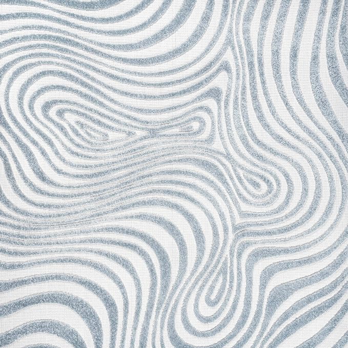 JONATHAN Y Maribo High-Low Abstract Striped Light Blue/Ivory 9x9 Square Indoor/Outdoor Area Rug, Pet Friendly, Non-Shedding, Stain Resistant, Easy-Cleaning for Backyard, Patio (SCN103C-9SQ)