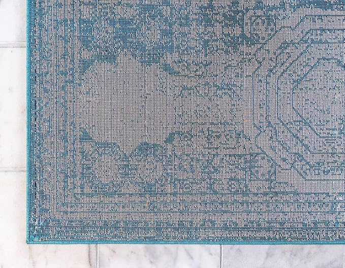Unique Loom Bromley Collection Area Rug - Wells (3' 3" x 5' 3" Rectangle, Turquoise/ Ivory)