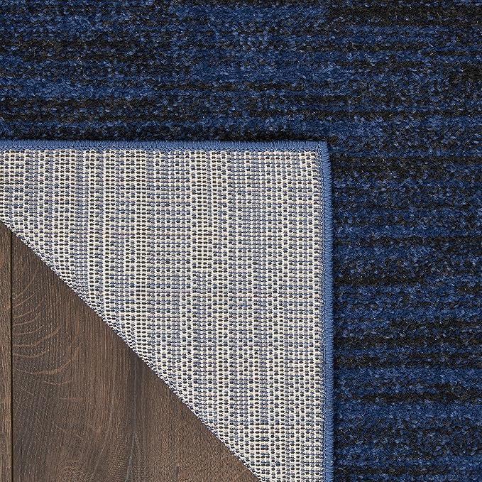 Nourison Home Nourison Essentials Midnight Blue 2'2" x 12' Area Rug - Easy Clean, Non Shedding, Bed Room, Living Room, Dining Room, Kitchen (12' Runner)
