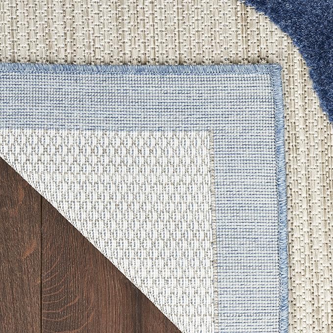 Nourison Home Aloha Blue Grey 3'6" x 5'6" Area Rug - Easy Clean, Non Shedding, Bed Room, Living Room, Dining Room, Kitchen (4' x 6')