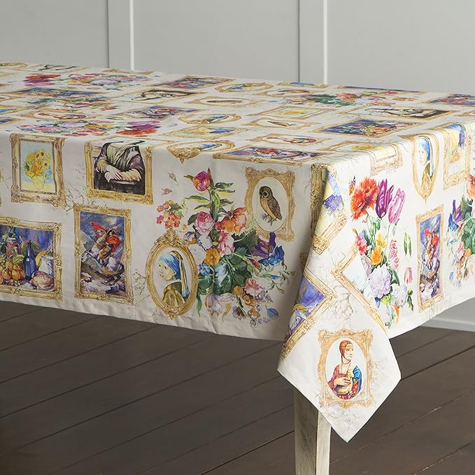 Maison d' Hermine Table Cloth Rectangle Table 100% Cotton 60 x 108 Inches Tablecloth Reusable Decorative for Dining Room Farmhouse Home Valentines Day Decorations Spring Summer - Masterpiece