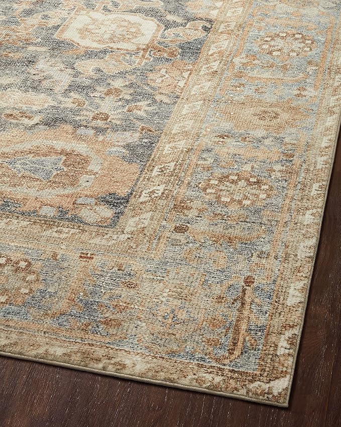 Loloi Margot Collection MAT-03 Ocean/Spice 2'-6" x 9'-6" Runner Rug feat. CloudPile, No-Shed Easy Clean Large Patterned Area Rug for Living Room, Bedroom, Dining Area