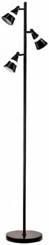 O’Bright Ash - 3-Light LED Tree Floor Lamp, Dimmable 3-Head LED, Multidirectional Standing lamp, Adjustable Multi-Shade, Swivel Cone Floor Lamp for Living Room, Bedroom, Black