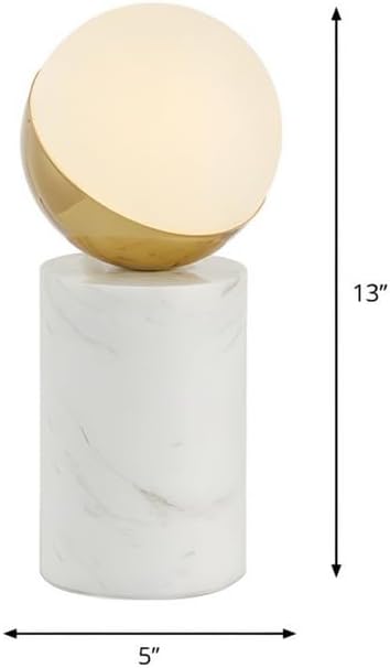 Luminara Glass & Marble Globe Table Lamp | Modern Lighting for Bedroom, Living Room, Office