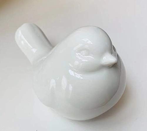 New White Bird Figurine, Ceramic Chubby Bird Figure Cottage Animal Bird Statue Decorations for Home Garden Decor Accents