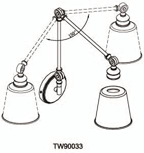 TW90033ORB 1-Light Swing Arm Lamp (2-Pack) in Oil Rubbed Bronze