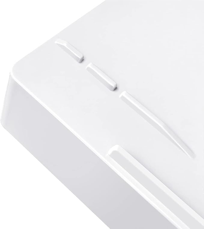 Acrimet 2 Tier Paper Organizer Letter Tray – Plastic Stackable Desk File Organizer, Side Load Paper Sorter for Letter/A4 Office File Folder Holder – White