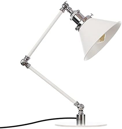 Vintage Industrial Metal Desk Lamp with Adjustable Swing Arm - Retro Black & Gold Task Lighting for Bedroom, Cafe, Reading, Nightstand, and Workstation