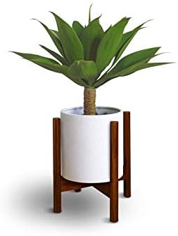 Misc Mid-Century Modern Wood Plant Display Stand Fit Up to 12" and Pot Not Included - 12" w X 16" h Brown Mid-Century Rectangular