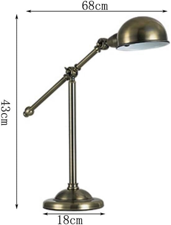 Modern Desk Lamp American Minimalist V-intage Bronze Swing Arm Adjustable Office Business Desk Lamp,Charming Lighting
