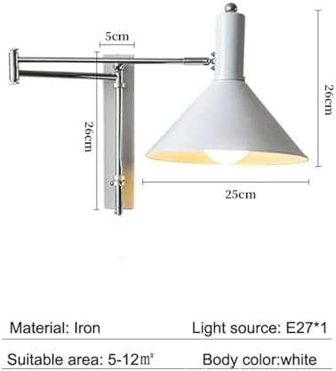 Modern Retro Swing Arm Wall Lamp - Adjustable Long Arm Foldable Bedside Light for Living Room & Bedroom, Stylish Reading Wall Sconce, Industrial Design
