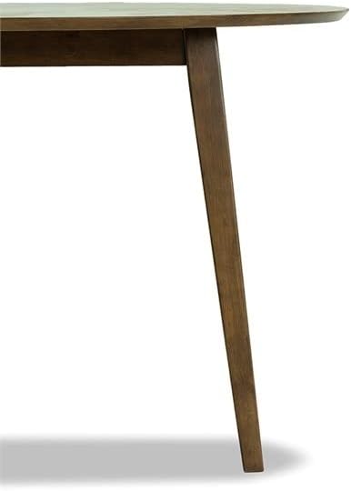 Pemberly Row Round Walnut Dining Kitchen Table, Mid Century Modern Charlotte Wood Top Table with Wood Legs 43" for Kitchen Dining Room Office Conference 2 to 5 People