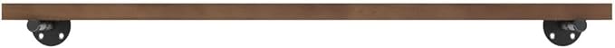 TEN49 Real Wood Rustic Floating Shelves Wall - 48 Wide Small Wooden Industrial Pipe Shelving - Farmhouse Pipe Wall Shelves Furniture Bathroom Decor Art Shelf Kitchen - Dark Espresso Color - Set of 2