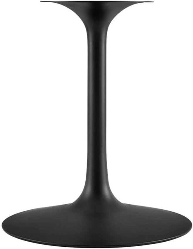 Modway Lippa 54" Oval-Shaped Mid-Century Modern Dining Table with Artificial Marble Top and Black Base
