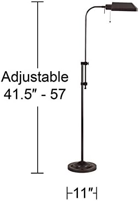 Cal BO-117FL-DB Pharmacy Floor Lamp 46 Inches Adjustable-Height 100-Watt, Dark Bronze