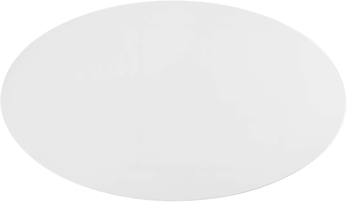 Modway Lippa 48" Mid-Century Modern Dining Table with Oval Top and Pedestal Base in White