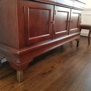 Antique Brass 5 Inch Square Metal Furniture Legs Sofa Couch Cabinet Feet Replacement Bookcase Bathroom Vanity Legs Set of 4 pc