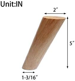 Round Solid Wood Furniture Legs Sofa Replacement Legs Perfect for Mid-Century Modern/Great IKEA hack for Sofa, Couch, Bed, Coffee Table（5 Inches,Set of 4, Original Wood Color）