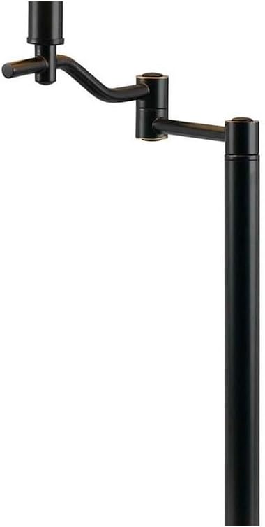 HomeStock Timeless Trends 28.5 Inch Way Metal Body Table Lamp with Swing Arm and Conical Fabric Shade in Black, 19L x 14.5W x 28.5H inches