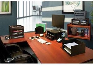 Victor Wood Midnight Black Collection, Tidy Tower Desktop Organizer, Black, (5500-5)