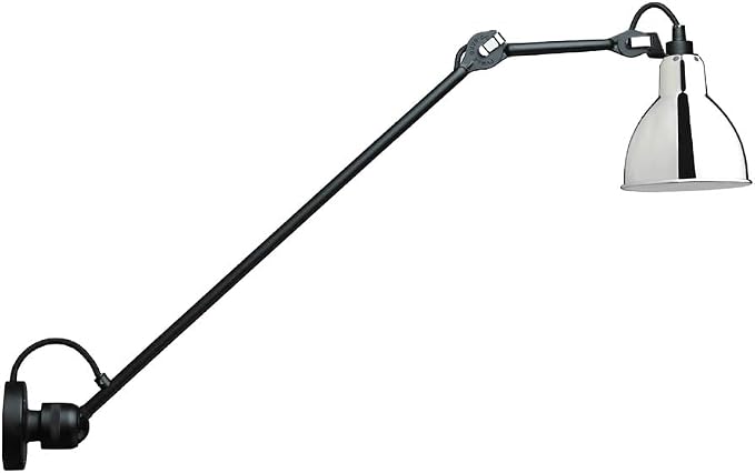 Adjustable Swing Arm Sconce Light Retro Metal Lamp Vintage Industrial Lantern for Kitchen, Living Room, Bedroom,White-Medium arm (Silver Long arm)