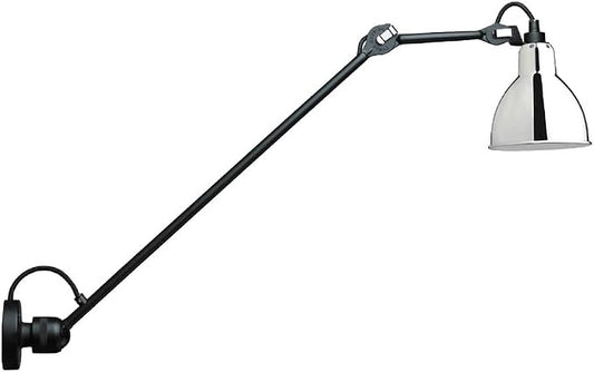 Adjustable Swing Arm Sconce Light Retro Metal Lamp Vintage Industrial Lantern for Kitchen, Living Room, Bedroom,White-Medium arm (Silver Long arm)