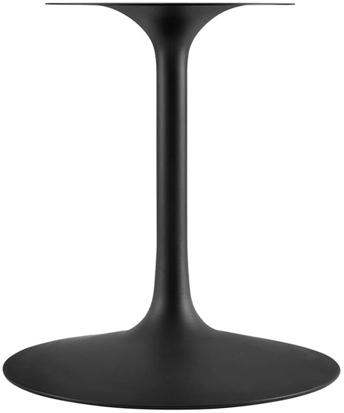 Modway Lippa 78" Oval-Shaped Mid-Century Modern Dining Table with Artificial Marble Top and Black Base