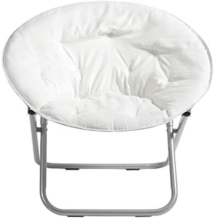 Urban Lifestyle Microsuede Foldable Saucer Chair, Adult, White