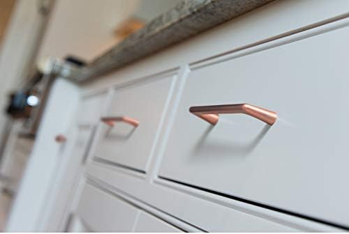 Goo-Ki Brushed Copper Cabinet Pulls with 5''Hole Centers, Modern Style Zinc Alloy Cabinet Handles for Dresser,Wardrobe,Cupboard- 2 Pack