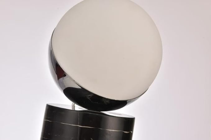 Luminara Glass & Marble Globe Table Lamp | Modern Lighting for Bedroom, Living Room, Office