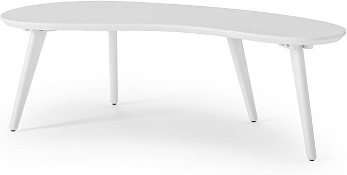 Mid Century Modern Abstract Shaped Coffee Table/Solid Wood/White Finish