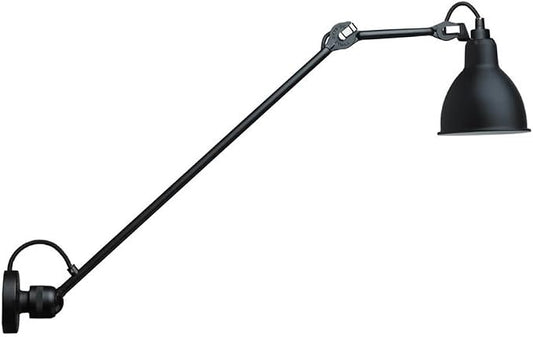 Adjustable Swing Arm Sconce Light Retro Metal Lamp Vintage Industrial Lantern for Kitchen, Living Room, Bedroom,Black-Long arm