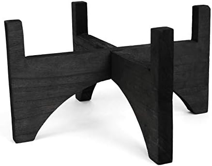 Rutledge & King Mid Century Plant Stand - Modern Plant Stand - Indoor Plant Stand - Wooden Plant Stand - Plant Holder (Large, Ashcroft/Black)