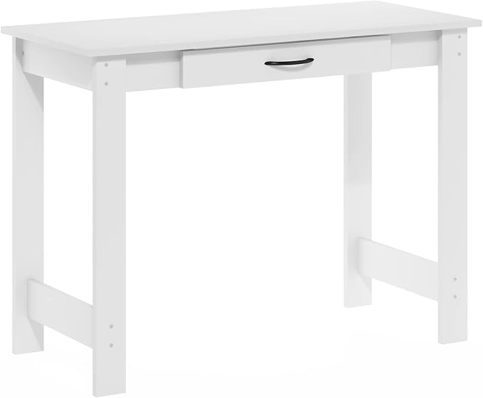 Furinno Jaya Writing Desk with Drawer, White