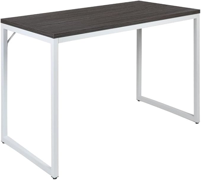 Flash Furniture Kimberly Tiverton Industrial Modern Desk-Rustic Gray/White Commercial Grade Computer Desk-47" Sturdy Home Office Desk-Writing Desk
