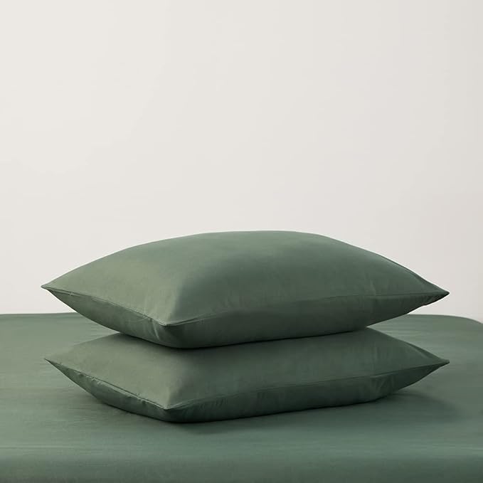 Omelas Sea Spray Green Duvet Cover Set Full Size Modern Minimalist Style Solid Colored Bedding Sets Soft Microfiber Quilt Covers with Zipper Closure Corner Ties,No Comforter (WJL-OMUS-SJT-123GN-Full)
