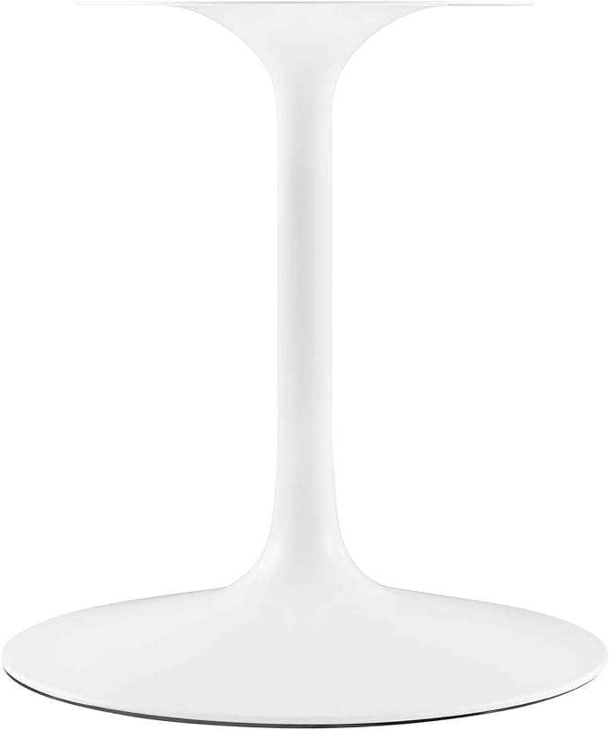 Modway Lippa 78" Oval-Shaped Mid-Century Modern Dining Table with Artificial Marble Top and White Base