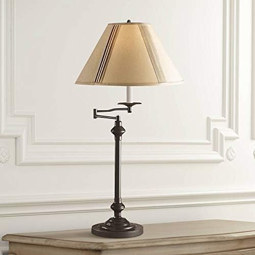 Cal Lighting BO-342-DB Swing Arm Table Lamp, 150-watt, Dark Bronze, 14.8x19.9x16.4