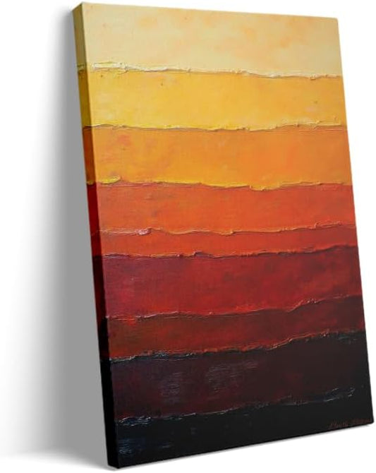 Warm Gradient Abstract Framed Canvas Print Wall Art Modern Canvas Artwork Printed on Canvas for Home Office Decor Living Room Bedroom Wall Decor Gift
