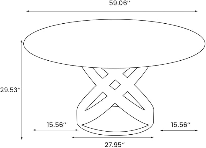 POVISON 60" Round Dining Table for 6, Modern Dining Room Table with Lazy Susan, Matte Black Sintered Stone Dining Tabletop with X-Shape Carbon Steel Base (Table Only)