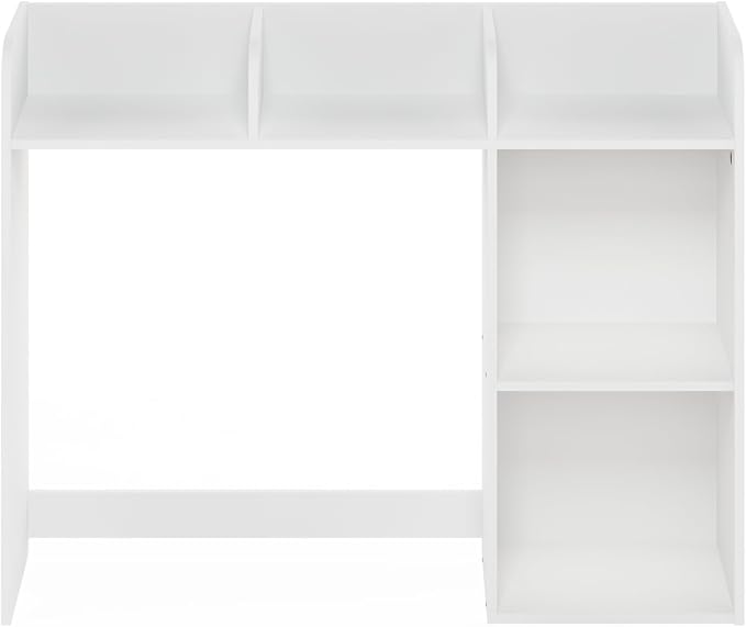 Furinno Classic Desk Shelf, 5-Shelf Desktop Hutch, Book Shelf, 3-Tier Desk Organzier, for Office Supplies, Office Desk Accessories, for Home Office, College, Dorm, White