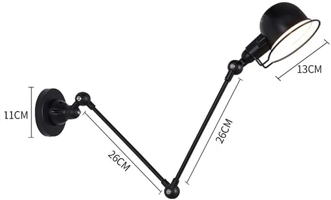Swing Arm Wall Lamp, The Long of The Glass Light Iron Industrial Creative Telescopic Bedroom Retro Nostalgic