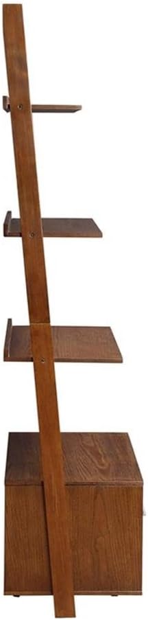 Convenience Concepts 3 tier American Heritage Ladder Bookcase with File Drawer, Dark Walnut