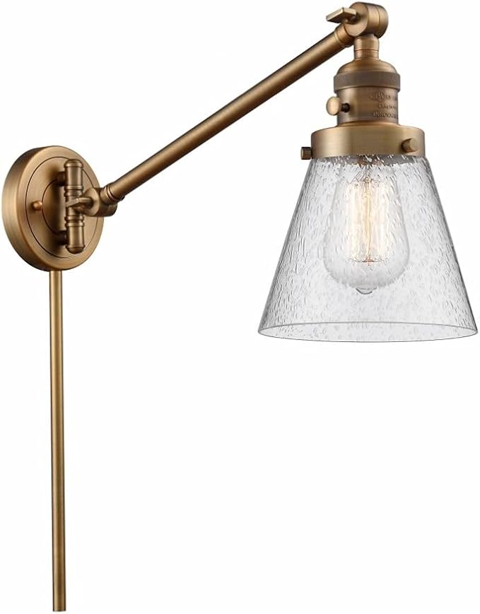 Innovations 237-BB-G64 1 Light Swing Arm, Brushed Brass