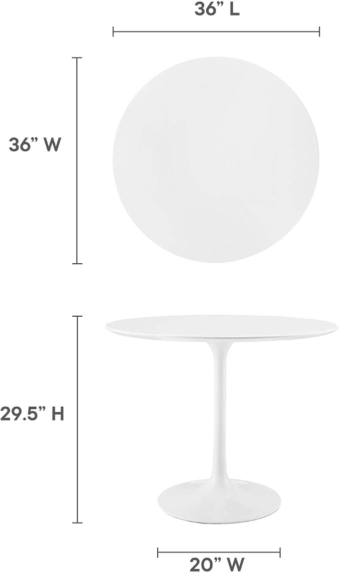 Lippa 36" Round Wood Top Dining Table