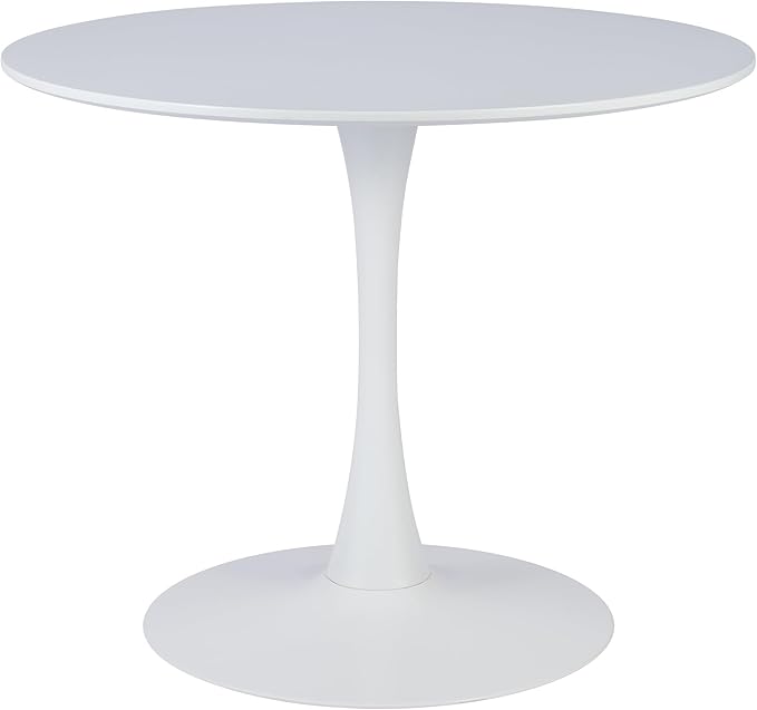 VONLUCE White Round Dining Table,36" Tulip Table,Kitchen Table for 4 to 6 Person,Modern Furniture with MDF Top & Pedestal Base for Dining Room, Living Room White